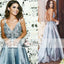 Spaghetti Beaded A-line Prom Dresses, Popular Evening Dresses, Backless Prom Dress, PD0421