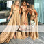 Strap Jersey Side Slit A-line Bridesmaid Dresses, Cheap Bridesmaid Dresses, Long Bridesmaid Dresses, PD0499
