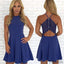 Navy Homecoming Dresses, Cheap Homecoming Dresses, Simple Lace Hoemcoming Dresses, SF0097