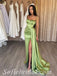 Sexy Satin Spaghetti Straps Side Slit Mermaid Prom Dresses/Evening Dresses,SFPD0370