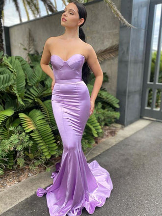 Popular Mermaid Sweetheart Simple Long Prom Dresses,SFPD0129