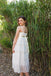 Simple Design Ivory Lace Spaghetti Junior Bridesmaid Dresses, Cheap Flower Girl Dresses,  FG040