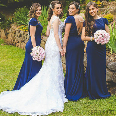Cap Sleeve Bridesmaid Dresses, Mermaid Bridesmaid Dresses, Cheap Bridesmaid Dresses, PD0403