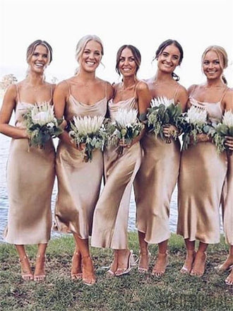 Spaghetti Straps Cheap Simple Short Bridesmaid Dress, BD1001