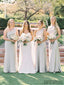 One-shoulder Floor-length Simple Cheap Bridesmaid Dress, BD1003