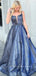 A-Line Spaghetti Straps Custom Long Prom Dresses With Beading,SFPD0029