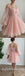 Lovely Pink Tulle Spaghetti Straps Long Sleeve A-Line Midi Prom Dresses ,SFPD0541