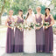 Long A-line V-neck Sleeveless Lace Chiffon Elegant Bridesmaid Dresses, Wedding Guest Dresses, WG171
