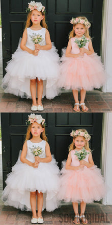 Round Neckline Hi-line Tulle Pixie Tutu Dresses, Cheap Flower Girl Dresses, FG015