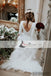 Round Neck V-back Wedding Dresses, Long Sleeve Jersey Tulle Wedding Dress, Bridal Gown, WD0270