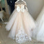 Gorgeous See-though Long Sleeves  Flower Girl Dresses With Train, FG0104