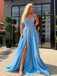 Simple Sweetheart A-line Tulle Side Slit Long Prom Dresses,SFPD0121