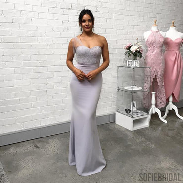 Mismatched Long Mermaid Lace Tulle Bridesmaid Dresses, PD0916