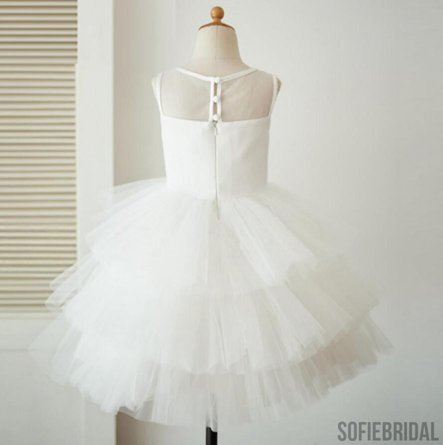 Lovely Ivory Tulle Lace Flower Girl Dresses, Ballet Dresses, Little Girl Dresses, FG072