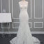 Round Neck Sleeveless Mermaid Lace Wedding Dresses, Open Back Elegant Wedding Dresses, WD0234