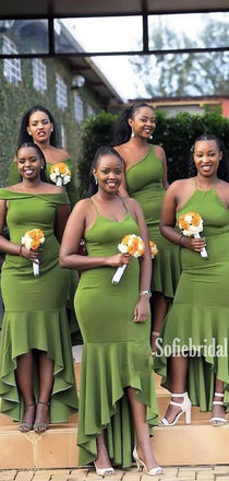 Sexy Mismatched Mermaid High-low Jersey Cheap Bridesmaid Dresses,SFWG00344