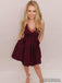 A-Line V-neck Simple Cheap Short Homecoming Dress With Pockets, HD0172
