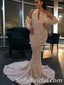 Sexy Charming Sequin Sweetheart V-Neck Mermaid Long Prom Dresses,SFPD0255