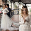 V-neck Long Sleeve Lace Tulle Wedding Dresses, Elegant V-back Wedding Dresses, WD0247