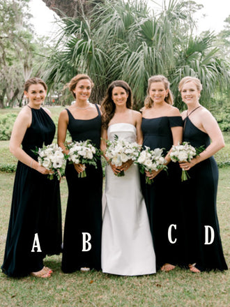 Mismatched Floor-length Simple Mermaid Cheap Bridesmaid Dresses,SFWG00369