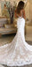 Mermaid Spaghetti Straps Long Wedding Dresses With Lace,SFWD0005