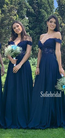 Sexy Off-shoulder Chiffon Lace Cheap Bridesmaid Dresses,SFWG00345