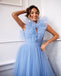 Popular A-line Tulle Simple Long Prom Dresses,For Party,SFPD0120