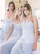 Mismatched Different Styles Chiffon Pale Blue Sexy A Line Floor-Length Cheap Bridesmaid Dresses, WG104