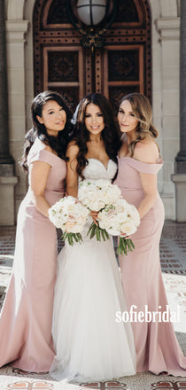 Simple Off Shoulder Mermaid Cheap Bridesmaid Dresses,SFWG0039