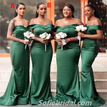 Sexy Mismatched Sleeveless Mermaid Floor Length Bridesmaid Dressses, SFWG00450