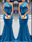 Elegant Velvet One Shoulder Floor Length Mermaid Bridesmaid Dresses, SFWG00435