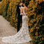 Gorgeous V-neck V-back Long Mermaid Shinny Wedding Dresses With Train, WD0209