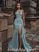 Sexy Sweetheart Sleeveless Mermaid Side Slit Long Prom Dresses,SFPD0329