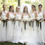 Elegant White Chiffon Spaghetti Strap Cheap Formal Charming Long Bridesmaid Dresses, WG74