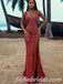 Sexy Charming Sequin Spaghetti Straps V-Neck Side Slit Mermaid Long Prom Dresses ,SFPD0258