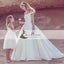 Off Shoulder Satin Wedding Dresses, A-Line Elegant Wedding Dresses, V-neck Bridal Gown, WD0266