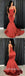 Sexy Rust Satin Spaghetti Straps Sleeveless Mermaid Long Prom Dresses,SFPD0503