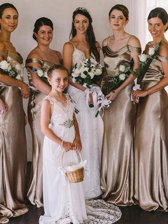 Simple Spaghetti Straps Mermaid Cheap Bridesmaid Dresses,SFWG0035