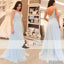 Spaghetti Beaded Light Blue Chiffon Prom Dresses, Formal Dresses, Evening Dresses, PD0473