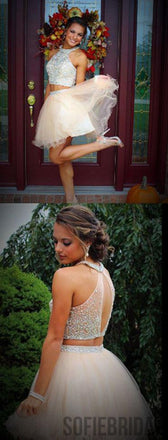 New arrival two pieces rhinestone sparkly two pieces freshman homecoming prom dress,BD0081