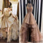 Halter Top Illusion Rhinestone Beaded Hi-low Tulle Prom Dresses, Most Popular Long Prom Dresses, PD0316