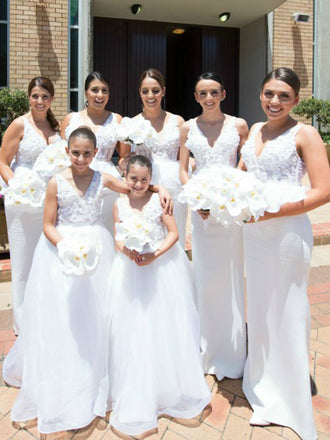 Simple V-neck Mermaid Cheap Bridesmaid Dresses,SFWG0036