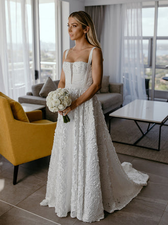 Cheap Spaghetti Straps Lace Long Wedding Dresses Online,SFWD0028