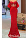 Gorgeous Red Sequin Off Shoulder Sleeveless Mermaid Long Prom Dresses,SFPD0564