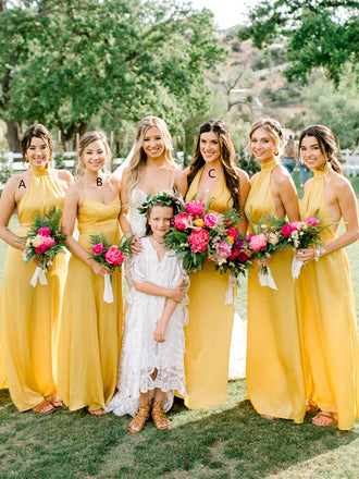 Simple V-neck A-line Floor-length Cheap Bridesmaid Dresses,SFWG00364