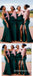 Sexy Soft Satin And Tulle One Shoulder Side Slit Mermaid Floor Length Bridesmaid Dressses, SFWG00444