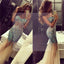 Sexy See Through Mermaid Prom Dresses,Evening Prom Dresses, Rhinestone Prom Dresses