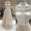 Long Ivory Prom Dresses, Charming Beaded Wedding Dresses, Tulle Prom Dresses, WD0126