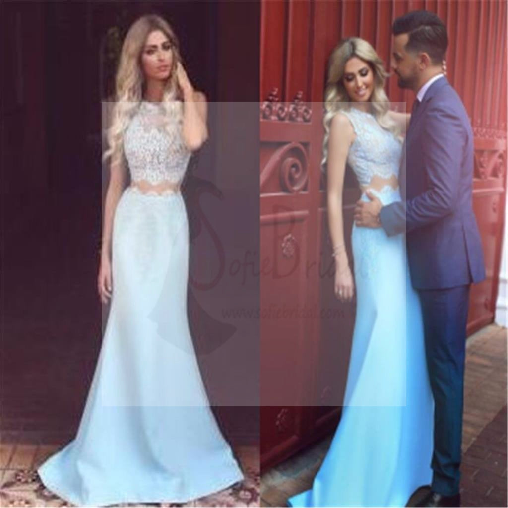 Two Pieces Prom Dresses, Strapless Mermaid Prom Dresses, Fashion Prom Dresses, Party Dresses, Evening Dresses,Long Prom Dress