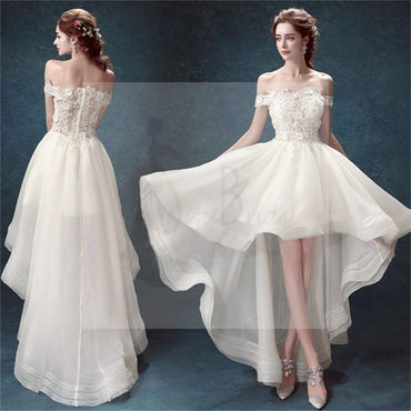 High Low Prom Dresses,Off Shoulder Prom Dresses, White Organza Prom Dresses, Cheap Wedding Dresses, Party Dresses, Cocktail Prom Dresses, Evening Dresses, Long Prom Dress, Prom Dresses Online,PD0197